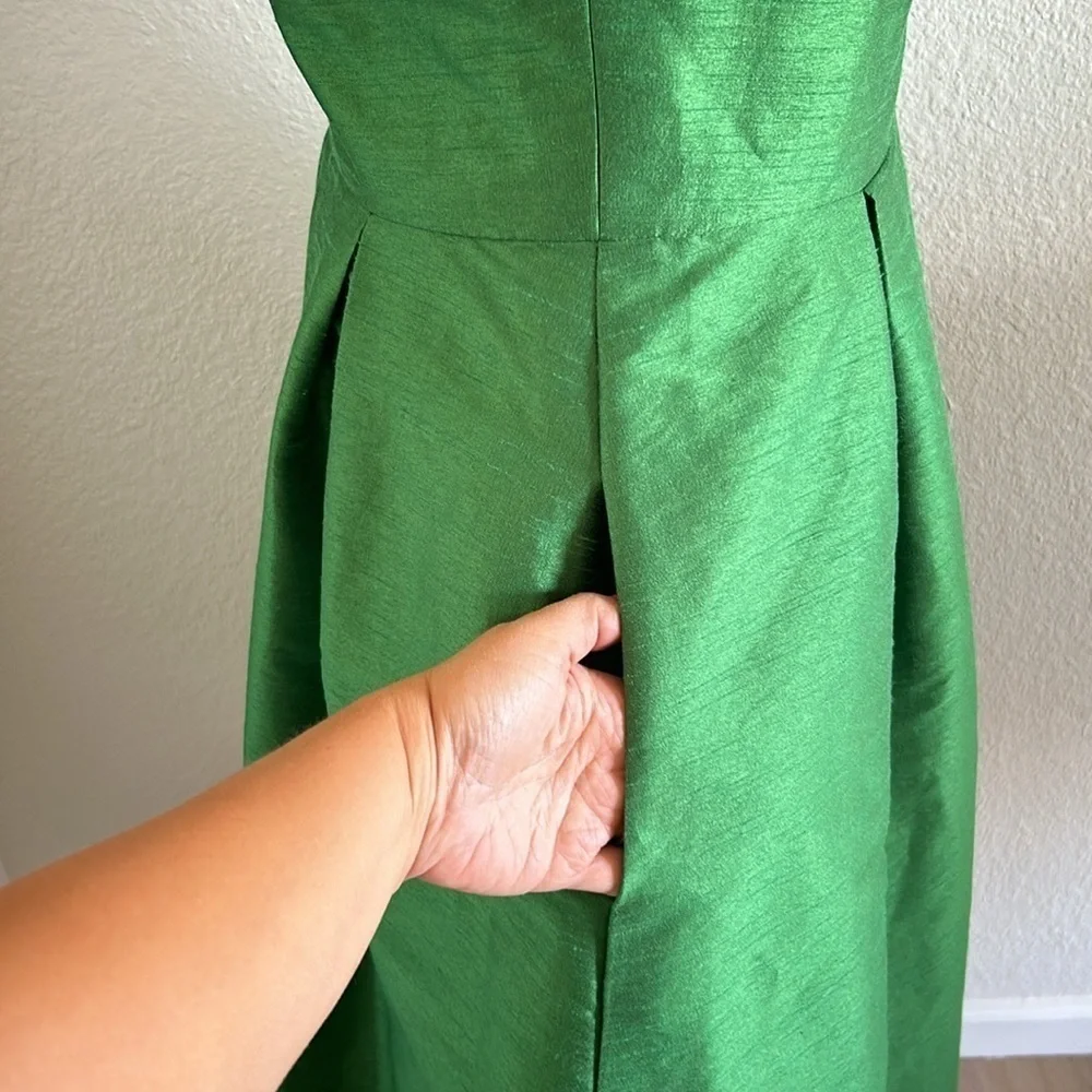 NWT Alfred Sung Dupion Halter Dress in Ivy Size 8 - Picture 6 of 10